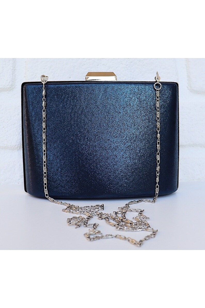 Navy Evening Bag Navy Clutch Bag Leather Clutch Bag Etsy