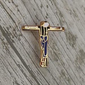 Gekruisigde skinhead metalen speld