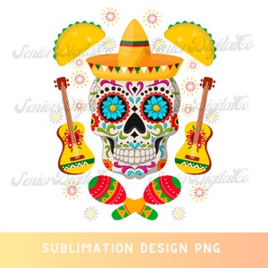 Cinco de mayo skull PNG, Digital Download, tacos Sublimation design , cinco de mayo png , tacos png , funny skull png , cinco de mayo png
