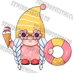 Cute Gnome Png ,Ice Cream Gnome Png, Summer Gnomes Png ,Sublimation PNG, Designs Downloads, PNG Clipart