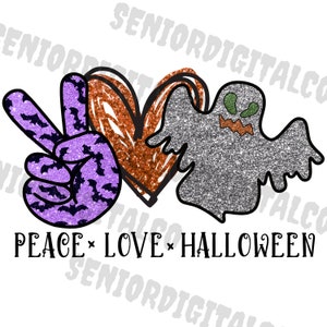 Peace Love Halloween Png, Halloween Sublimation, Halloween Png, tshirt design, Sublimation PNG, Designs Downloads, PNG Clipart