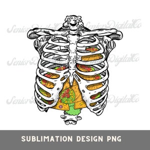 Skeleton rib tacos PNG, Digital Download, tacos Sublimation design, cinco de mayo png, tacos png, funny tacos png, funny skeleton, tacos
