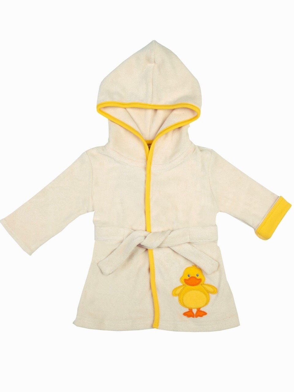 Kids Soft Bathrobe From 100 Organic Cotton, Hooded Terry Bathrobe for Kids and Toddler, Natural