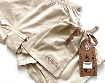 Organic Cotton Underwear Set, Women's High Rise Hipster Panties, Natural Soft Boxer Briefs Set