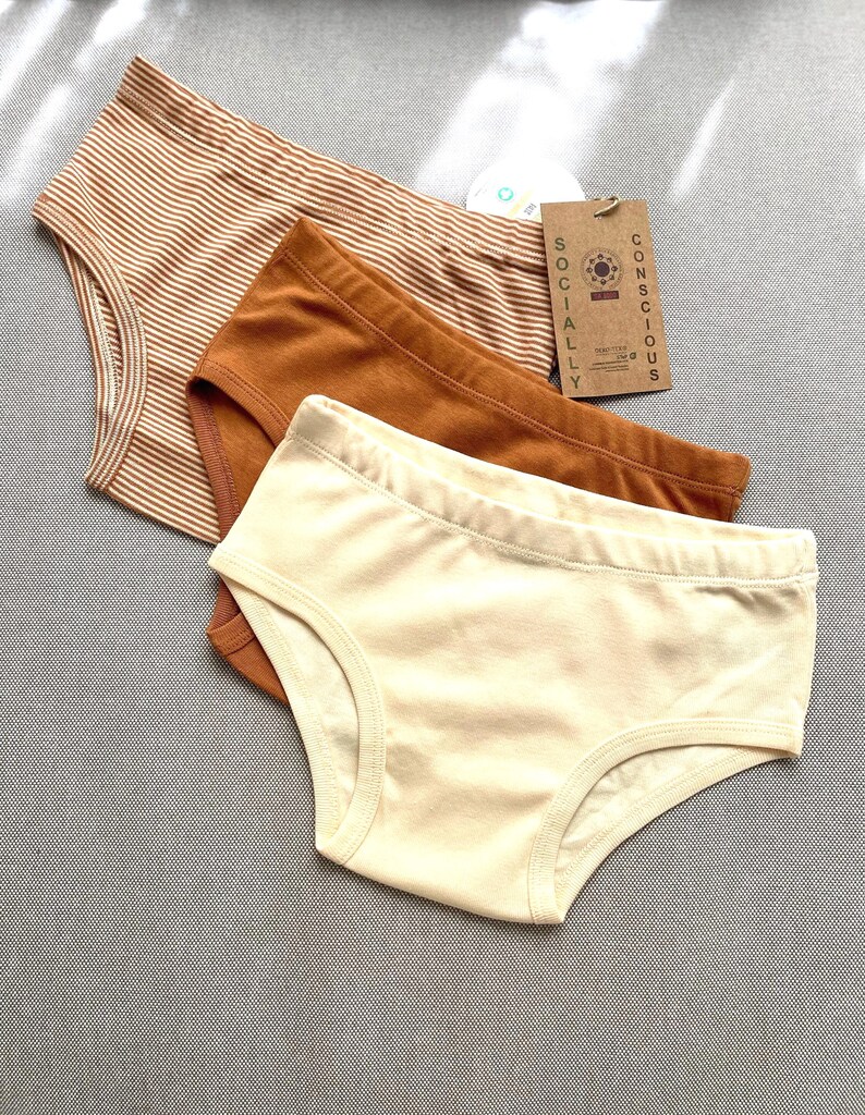 Ekologisk bomull för barnunderkläder, Bekväma barntrosor, Hudvänliga mjuka underkläder, Set med 3, Barnunderkläder från OEKO-TEX Ren bomull Girl Underwear