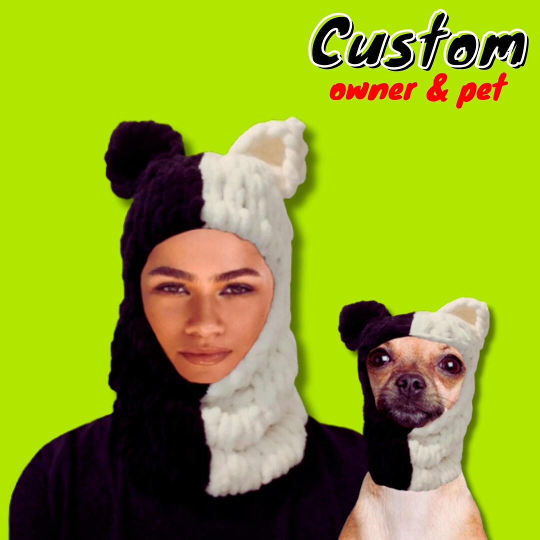 Twocolor Hat for Dog and Human Matching Hats Dog Beanie Pet Etsy