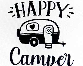 Happy Camper Decal Window Sticker Car Camping Travel Family Love Adventure Life 