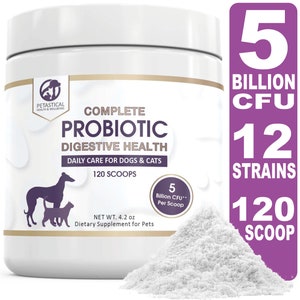 Petastical Probiotics for Dogs and Cats with 5 BILLION CFU - 120 scoop