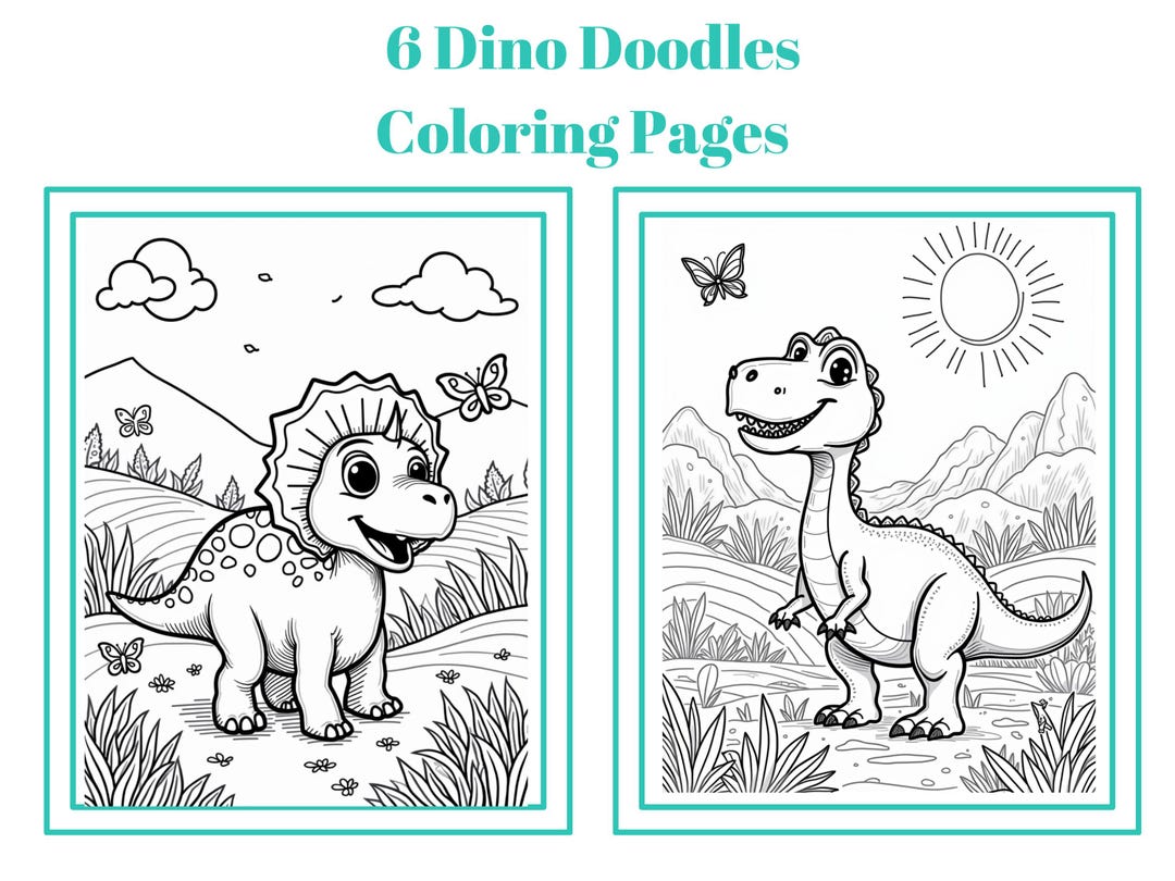 Dino Doodles Kids Coloring Book – Fun Dinosaur Coloring Pages for Boys ...