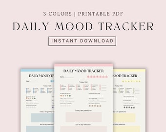 Daily Mood Tracker Printable: Mental Health Journal (PDF)
