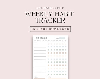 Weekly Habit Tracker: Printable Goal Planner (PDF)