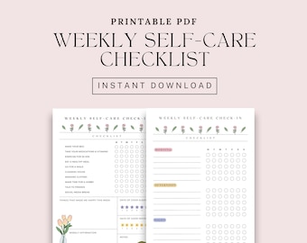 Weekly Self-Care Check-In: Printable Wellness Planner (PDF)