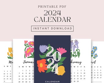 2024 Calendar, Printable Calendar, Mental Health Calendar, Digital Calendar, Monthly Planner, 2024 Wall Calendar, Calendar Planner