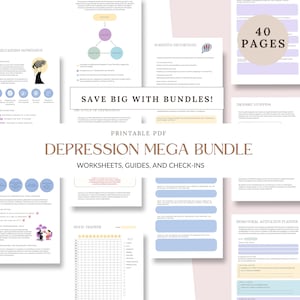 Breaking the Cycle of Depression, Depression Therapy, Depression Spiral, Trauma Therapy, Stress Relief Workbook, CBT Worksheets, DBT Skills