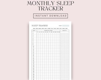 Printable Schlaf Tracker: Schlafqualität Journal (PDF)