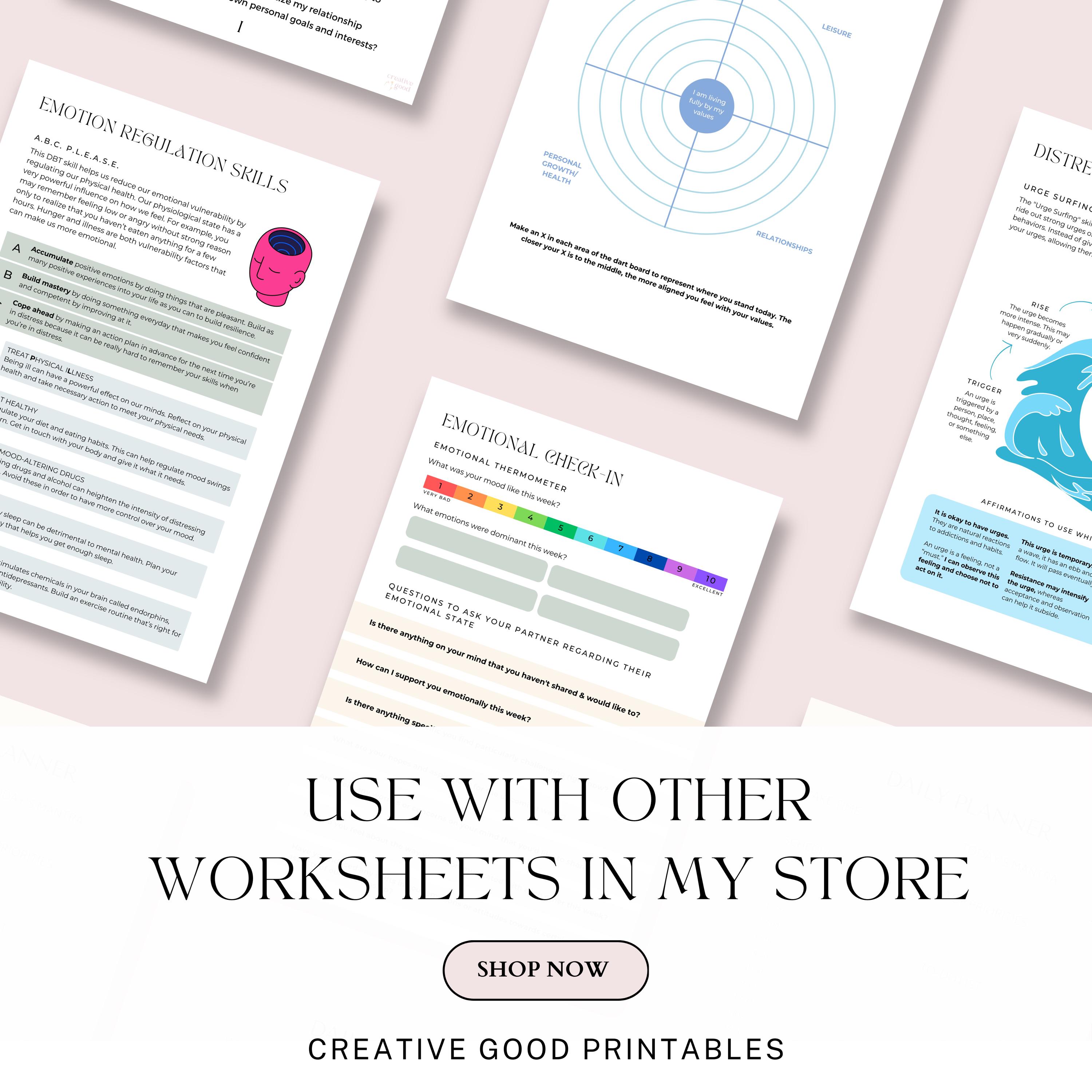 Fight Flight Freeze Fawn Worksheets, 4F Trauma Response, Brain Stress ...