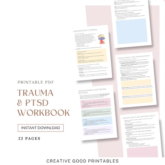 Trauma Recovery Workbook, Trauma Worksheet Therapy, PTSD Workbook, Complex Trauma, Complex PTSD, Trauma Recovery, Trauma Resources, CPTSD