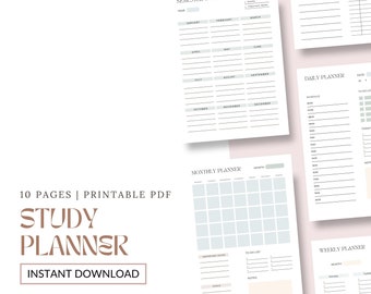 College Study Planner: Academic Organizer, Productivity Planner (PDF)
