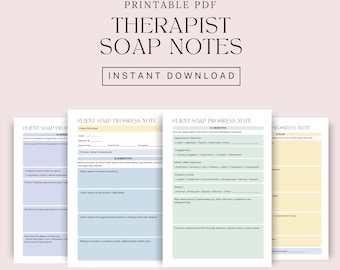 Therapist SOAP Notes, SOAP Note, Therapist Session Notes, Therapist Notes, Therapy Quick Notes, SOAP Note Forms, Progress Note Clinical