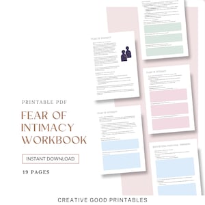 Fear of Intimacy Worksheet, Couples Therapy. Couples Counselling, Marriage Counselling, Relationship Counselling, Managing Resentment