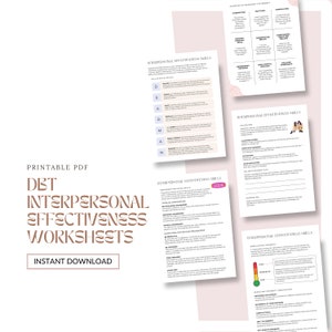 DBT Interpersonal Effectiveness Skills, DBT Worksheets, DBT Workbook, Therapy Worksheets, dbt Skills, Anxiety Worksheets, bpd Worksheets