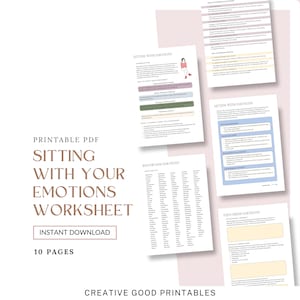 Sitting With Your Feelings, Emotional Regulation, Managing Anxiety, Coping Skills, Sitting With Emotions, Self Awareness Resource