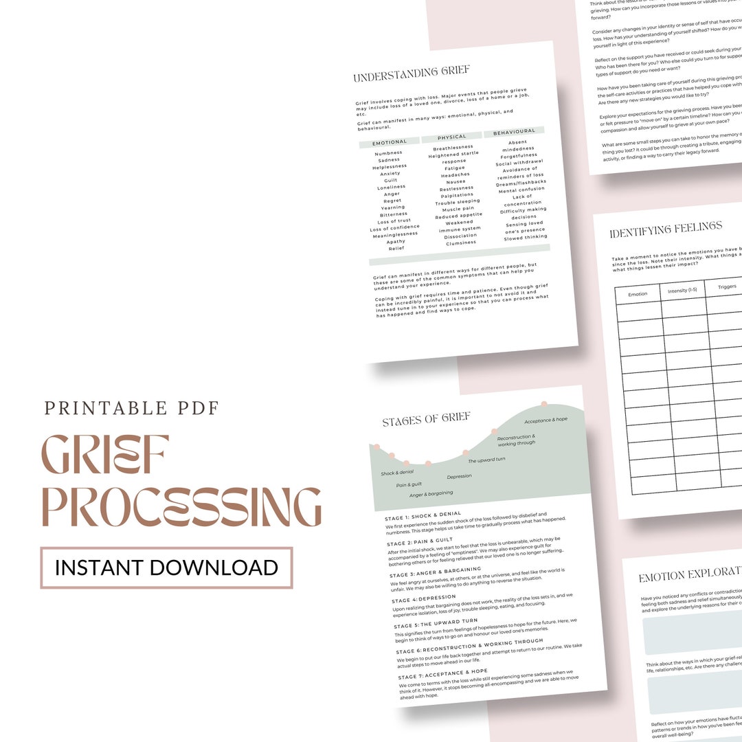 Grief Processing Worksheet Grief and Loss Grief Therapy Coping Grief Processing Worksheet Grief and Loss Grief Therapy Coping