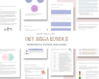 DBT Mega Bundle: schede di lavoro sulle competenze, poster, guide (download digitale)