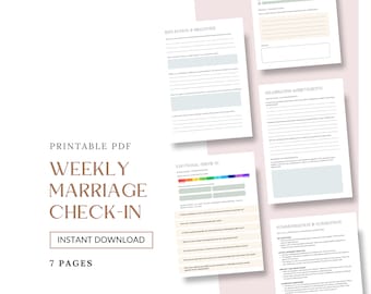 Weekly Marriage Check-In, Relationship Check-In, Couples Check In,  Marriage Meeting, Partner Meeting, Marriage Planner