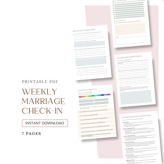 Weekly Marriage Check-In, Relationship Check-In, Couples Check In,  Marriage Meeting, Partner Meeting, Marriage Planner