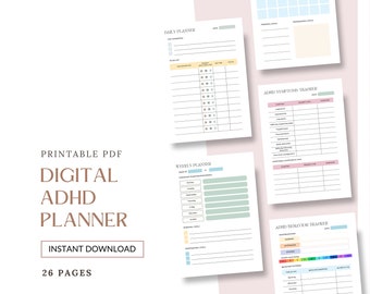 Digitaler ADHS Planer für Erwachsene: Produktivität & Wohlbefinden (PDF)