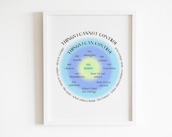 Circle of Control Poster, Therapy Office Decor, Therapist Wall Art, DBT ...