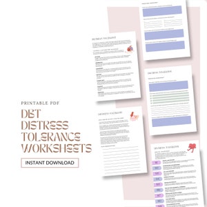DBT Distress Tolerance Skills, DBT Worksheets, DBT Workbook, Therapy Worksheets, Dbt Skills, Anxiety Worksheets, Bpd Worksheets, Therapy