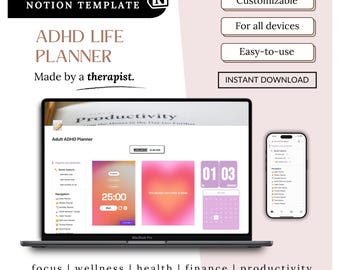 ADHD Notion Life Planer: Fokusplaner & Habit Tracker (Digitaler Download)
