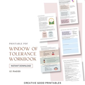Window of Tolerance Worksheet, Emotion Regulation, Arousal States, Fight or Flight, Trauma Therapy, EMDR Tools, Zones of Regulation, PTSD