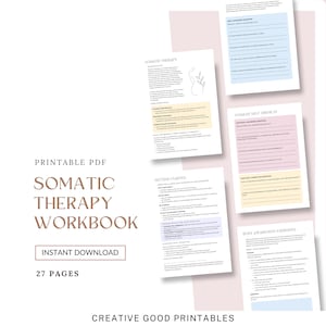 Somatic Therapy Workbook, Somatic Healing, Trauma Therapy, PTSD, Polyvagal Theory, Nervous System, Window of Tolerance, Somatic Exercise