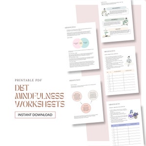 DBT Mindfulness Skills Worksheet, DBT Worksheets, DBT Workbook, Therapy Worksheets, dbt Skills, Anxiety Worksheets, bpd Worksheets, Therapy