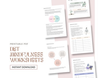 DBT Mindfulness Skills Worksheet: Anxiety & BPD Therapy (PDF)