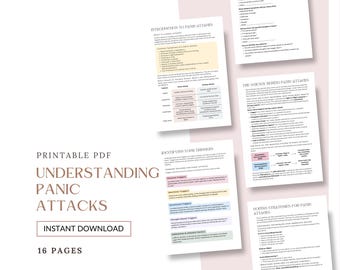 Werkbladen paniekaanval, triggers begrijpen, werkbladen overdenken, angst en paniekaanvallen, hulp bij paniekaanvallen, Cheatsheet therapie