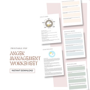 Anger Management Worksheet, Emotion Regulation, Mental Health, Anger Processing, Anger Workbook, Therapy Tool, Anger Worksheets