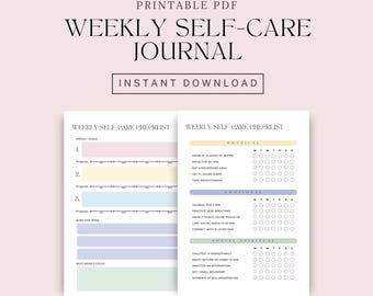 Wöchentliche-Self-Care-Checkliste, Selbstfürsorge-Tagebuch, Täglicher Check-In, Selbstfürsorge-Planer, Check-In für Mentale Gesundheit