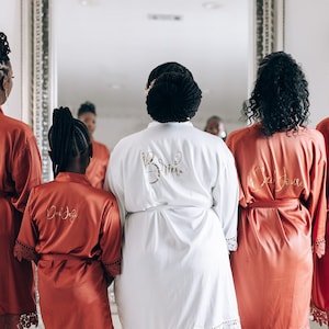 Blissful Pink Satin Robe: Personalized Silk Kimono for Special Women | Heart & Love Design