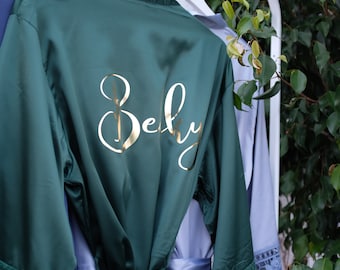 Personalized Gift for Holiday Satin Robe - Wedding Robes for Bride and Bridesmaid - Gift Who Has Everything Unique Birthday {SL}