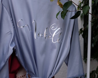 Custom Satin Robe, Personalized Christmas Gift for Women with Her Name, Custom Silk Robe {SL}