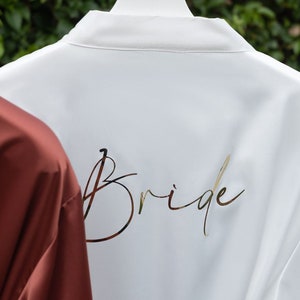 Satin Bridal Robe / Bridesmaid Robes / Personalized Wedding Gift for Bride / Bridal Shower Robe for Bachelorette Party {SL}