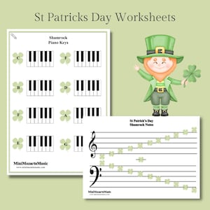 St Patricks Day Beginner Piano Theory Worksheets / Games