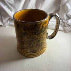 Vintage 1960s Britannia Pottery Tankard Britain Map Mug