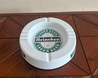 Vintage Ceramic Heineken Ashtray: 70s-80s Pub Memorabilia