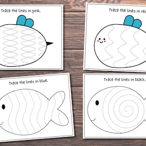 Esercizi di tracciamento, Schede di pre-scrittura, Tracciamento delle linee, Bambini piccoli, Scuola materna, Esercizi di scrittura a mano, Quaderno degli esercizi, Raccoglitore degli esercizi, Istruzione parentale immagine 6