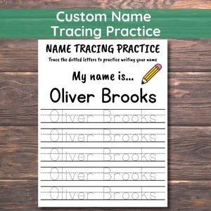 Hoja de trabajo de seguimiento de nombres personalizados Hoja de práctica de escritura a mano Hoja de trabajo de seguimiento de nombres personalizados Hoja de trabajo de escritura a mano imprimible Página de escritura a mano Nombre